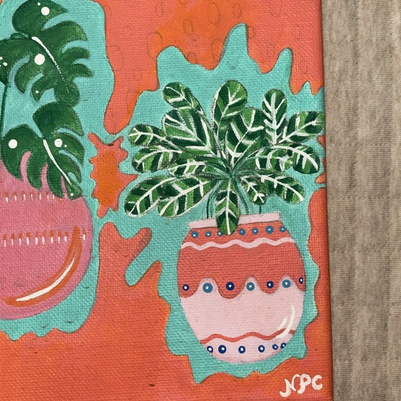 🪴 {PRICE FIRM} Potted Plants Acrylic Painting ~ Handcrafted - Picture 5 of 6